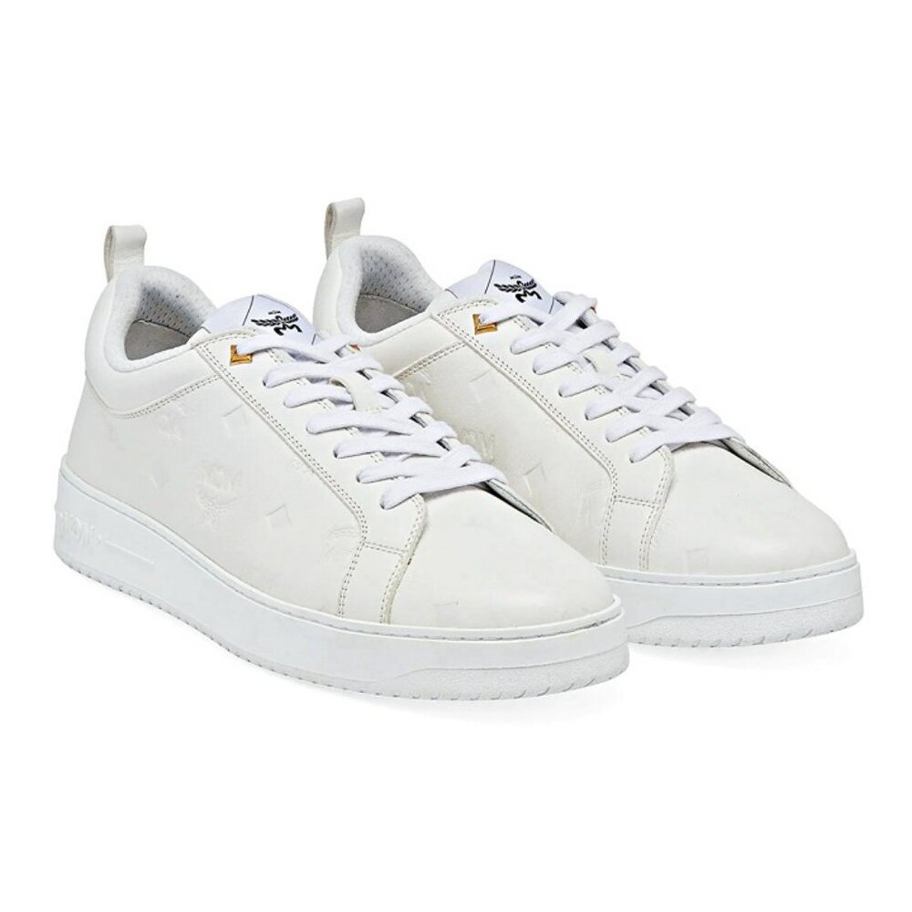 MCM Men's Neo Derby Embossed Visetos Low Top Sneakers Size 44 EU (MSRP $490)